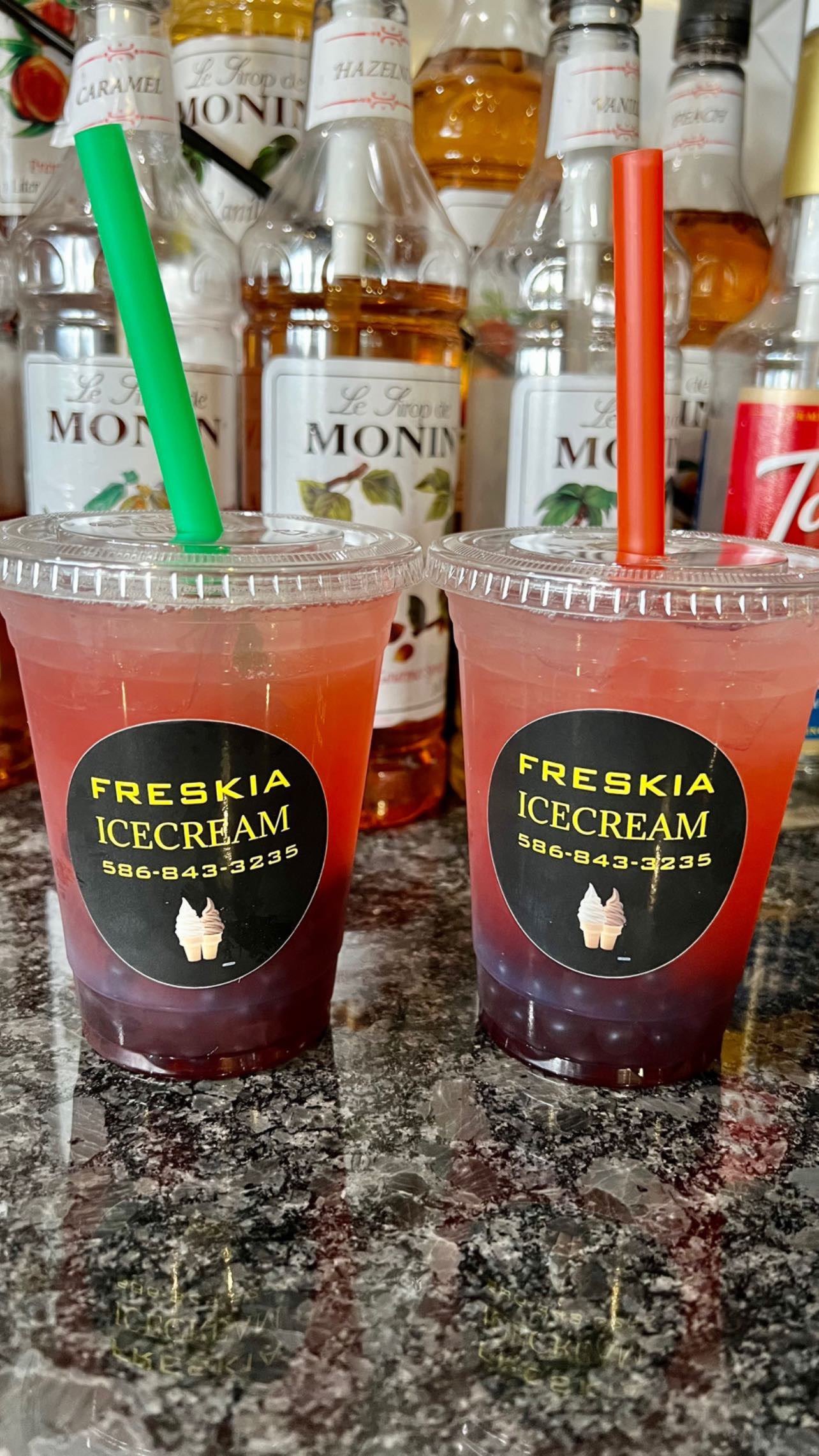 Freskia fruit drinks with Monin syrups